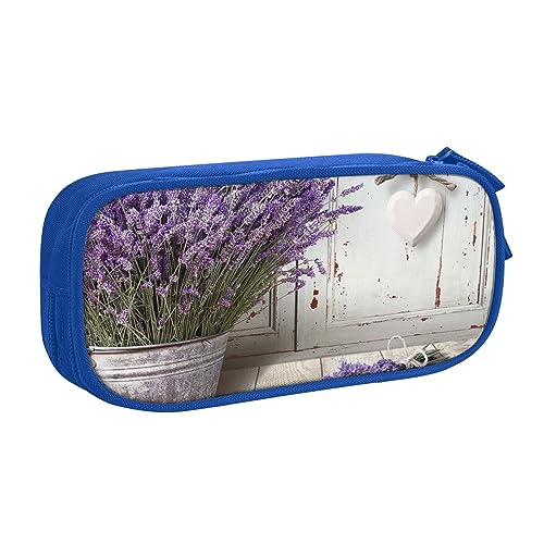 QQLADY lavender home Großes Federmäppchen Federmäppchen mit Reißverschlussfächern Stifttasche Ästhetisches Federmäppchen für Erwachsene Federmäppchen Stifteetui für Büro, blau, Einheitsgröße, von QQLADY