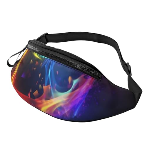 Rainbow Heart Fanny Pack for Man Women Waist Bag Adjustable Belt Casual Chest Bag Bum Bags for Travel Sports Running Hiking Waist Packs, Schwarz , Einheitsgröße von QQLADY