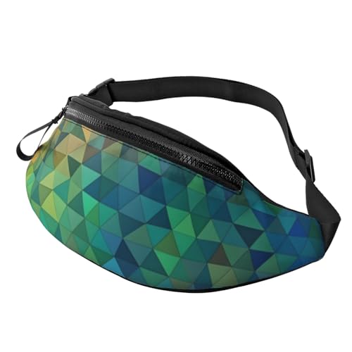 Rainbow Triangle Fanny Pack for Man Women Waist Bag Adjustable Belt Casual Chest Bag Bum Bags for Travel Sports Running Hiking Waist Packs, Schwarz , Einheitsgröße von QQLADY