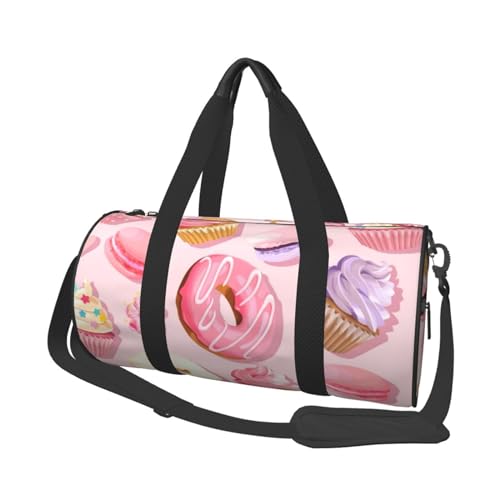 Reisetasche für Cupcakes, Donuts, Muffins, Zucker, Sport, Sporttasche für Damen und Herren, Schulter-Sport, Reisetasche, Weekender, Workout-Tasche für Training, Yoga, Radfahren, Schwimmen, Camping, von QQLADY