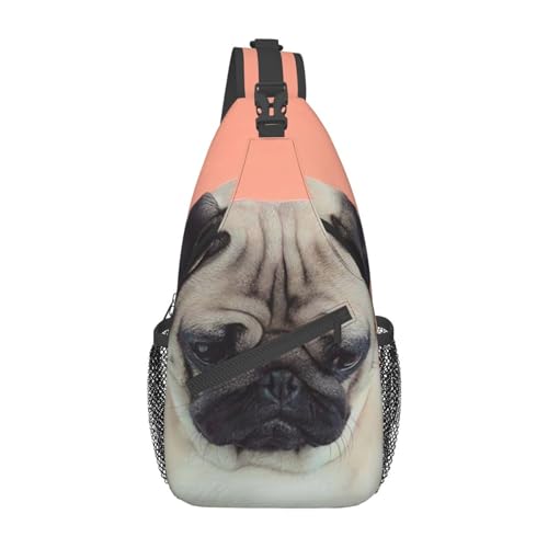 Sad Dog Bauchtasche für Mann Frauen Hüfttasche Verstellbarer Gürtel Lässige Brusttasche Bauchtaschen für Reisen Sport Laufen Wandern Hüfttaschen, Schwarz , Einheitsgröße von QQLADY