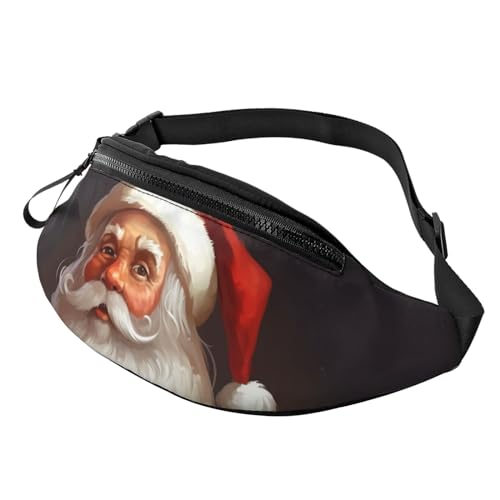 Santa Claus Fanny Pack for Man Women Waist Bag Adjustable Belt Casual Chest Bag Bum Bags for Travel Sports Running Hiking Waist Packs, Schwarz , Einheitsgröße von QQLADY