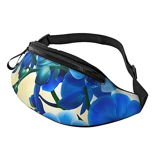 Schöne Orchidee Bauchtasche für Mann Frauen Hüfttasche Verstellbarer Gürtel Lässige Brusttasche Bauchtaschen Für Reisen Sport Laufen Wandern Taille Packs, Schwarz , Einheitsgröße von QQLADY