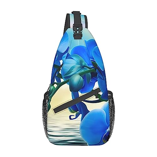 Schöne Orchidee Bauchtasche für Mann Frauen Hüfttasche Verstellbarer Gürtel Lässige Brusttasche Bauchtaschen für Reisen Sport Laufen Wandern Hüfttaschen, Schwarz , Einheitsgröße von QQLADY