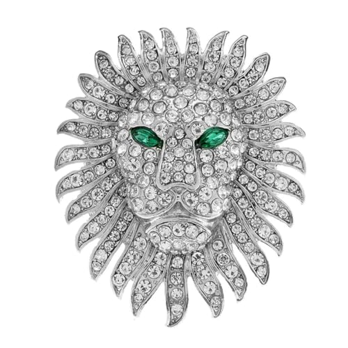 Strass Löwe Brosche Tier Pin Mantel Kleid Accessoires Unisex Damen und Herren Schmuck von QQLADY
