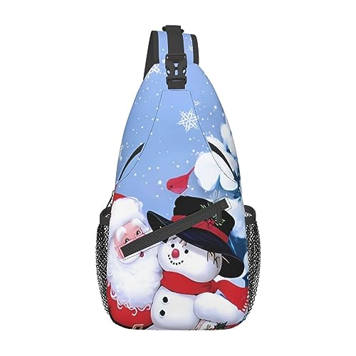 Weihnachten Weihnachtsmann Schneemann Bauchtasche für Mann Frauen Hüfttasche Verstellbarer Gürtel Lässige Brusttasche Bauchtaschen für Reisen Sport Laufen Wandern Hüfttaschen, Schwarz , Einheitsgröße von QQLADY