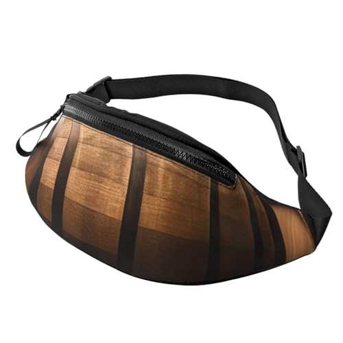 Wine Oak Container Fanny Pack for Man Women Waist Bag Adjustable Belt Casual Chest Bag Bum Bags for Travel Sports Running Hiking Waist Packs, Schwarz , Einheitsgröße von QQLADY