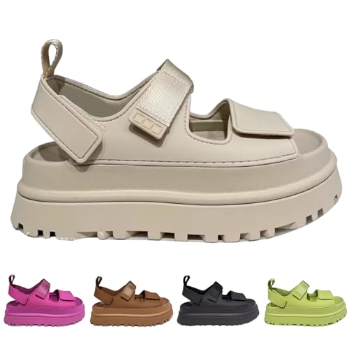 QQRQ Modische bequeme sandalen damen mit verstellbarer Schnalle Outdoor und Indoor slides lässige Antirutsch und atmungsaktive klassische Sandalen(Weiß-35) von QQRQ
