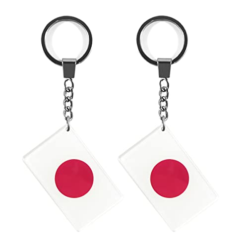 QQSD Japanische Flagge, Schlüsselanhänger für Schlüssel, Rucksack, Gepäck und Geschenke, 2 Stück QQSD Japanische Flagge, Schlüsselanhänger für Schlüssel, Rucksack, Gepäck und Geschenke, 2 Stück von QQSD