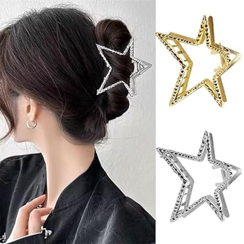 QQY Große Haarspangen, 3-Pack Blume Haar Kralle Clips Rutschfeste Blume Metall Kralle Clips Starke Halt Kralle Clip für Damen Accessoires (35) von QQY