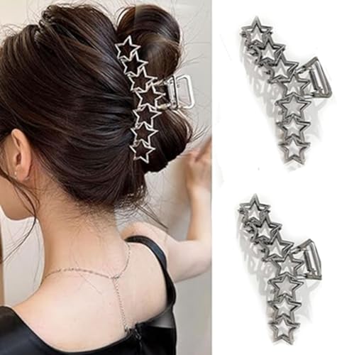 QQY Große Haarspangen, 3-Pack Blume Haar Kralle Clips Rutschfeste Blume Metall Kralle Clips Starke Halt Kralle Clip für Damen Accessoires (37) von QQY