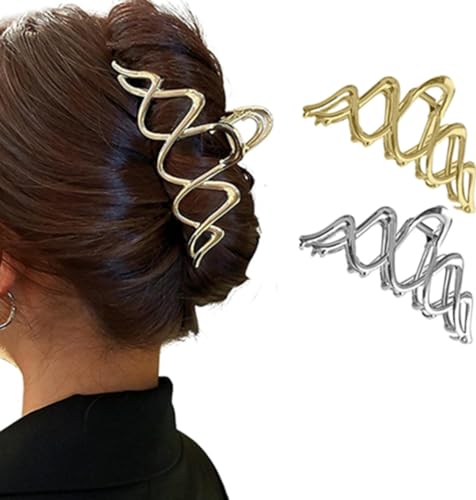 QQY Große Haarspangen, 3-Pack Blume Haar Kralle Clips Rutschfeste Blume Metall Kralle Clips Starke Halt Kralle Clip für Damen Accessoires (46) von QQY