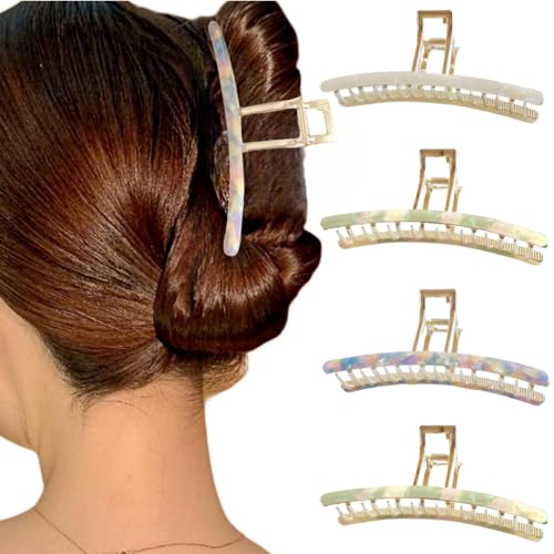 QQY Große Haarspangen, 4 Pcs Dicke Haar Kiefer Clips Starke Halten Kralle Clip für Damen Accessoires (I) von QQY