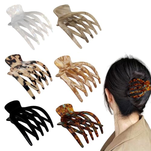 QQY Große Haarspangen, 6 Pcs Dicke Haar Kiefer Clips Starke Halten Kralle Clip für Damen Accessoires (12) von QQY