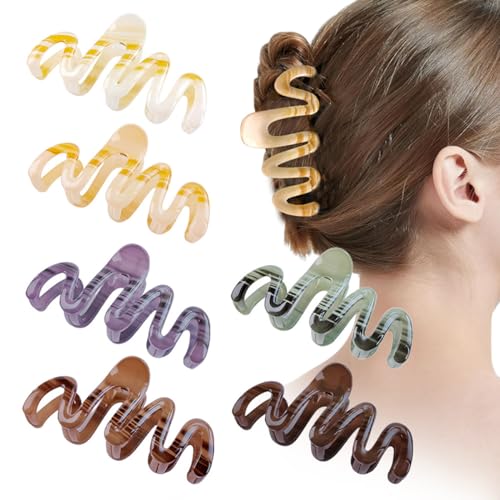 QQY Große Haarspangen, 6 Pcs Dicke Haar Kiefer Clips Starke Halten Kralle Clip für Damen Accessoires (5) von QQY