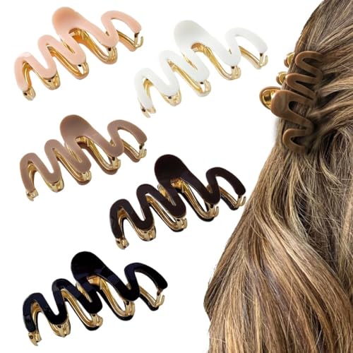 QQY Große Haarspangen, 6 Pcs Dicke Haar Kiefer Clips Starke Halten Kralle Clip für Damen Accessoires (9) von QQY