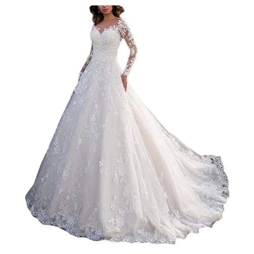 QREXVOG Frauen Formelle Kleider Langarm Eine Schulter Braut Hochzeitskleid Langes Kleid Bodycon Formelles QREXVOG Frauen Formelle Kleider Langarm Eine Schulter Braut Hochzeitskleid Langes Kleid Bodycon Formelles von QREXVOG