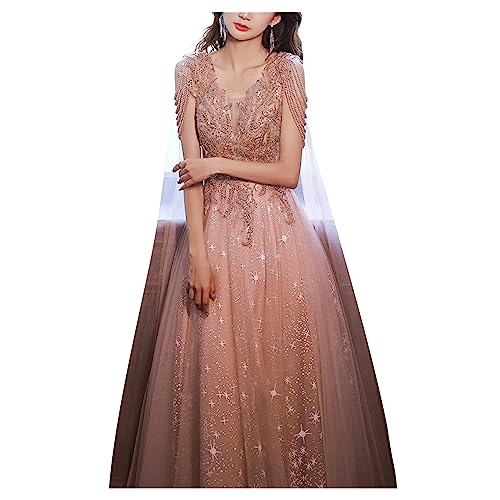 QREXVOG Frauen Formelle Kleider Paine Quasten Quasten Bodycon Maxi Prom Kleider Elegantes Abendkleid von QREXVOG