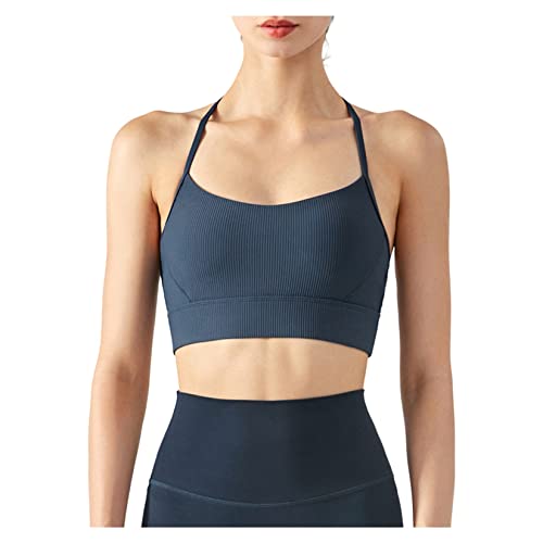 QREXVOG Frauen Sport Bras T-Back BH Top Gepolstert Sport BH Wireless BH Unterwäsche Sportler BH von QREXVOG