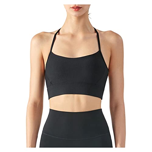 QREXVOG Frauen Sport Bras T-Back BH Top Gepolstert Sport BH Wireless BH Unterwäsche Sportler BH von QREXVOG