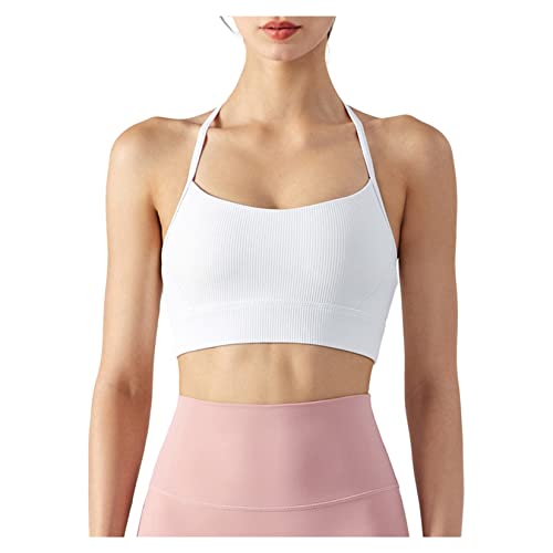 QREXVOG Frauen Sport Bras T-Back BH Top Gepolstert Sport BH Wireless BH Unterwäsche Sportler BH von QREXVOG