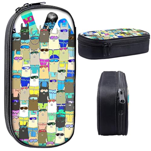 QRKPVHD Federmäppchen Federtasche, Cartoon Alpaka Federtasche, Handheld Büro Briefpapier Tasche Geeignet Etui, Schreibwaren Fall Student Pen Pouch Schreibwaren, Federmäppchen mit niedlichem von QRKPVHD