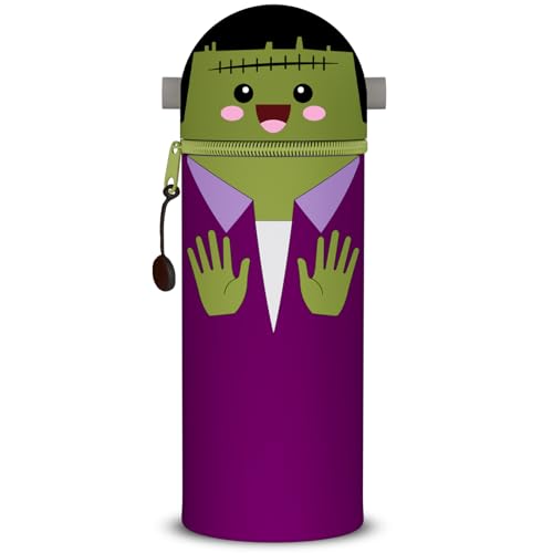 QRKPVHD Kawaii Federmäppchen, mäppchen, 2-in-1 Weiche Silikontasche, Federmäppchen, Stand Up Federmäppchen, Tier Stifthalter, Stifthalter Bleistifttasche Mädchen Junge (Halloween) von QRKPVHD