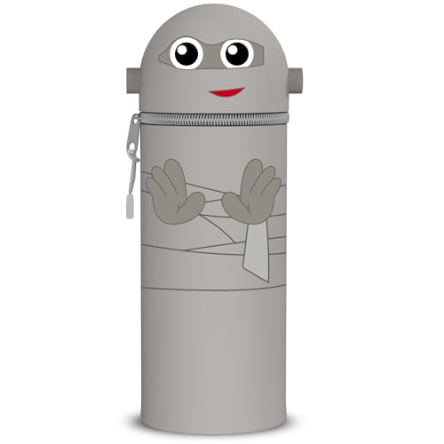 QRKPVHD Kawaii Federmäppchen, mäppchen, 2-in-1 Weiche Silikontasche, Federmäppchen, Stand Up Federmäppchen, Tier Stifthalter, Stifthalter Bleistifttasche Mädchen Junge (Mumien) von QRKPVHD