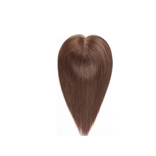 6x5 Zoll Lage Swiss Base Echthaar-Topper 12 Zoll Echthaar-Topper for Frauen mit dünner werdenden Haarspangen in Remy-Haarteil(Brown) von QRSTUVXZY