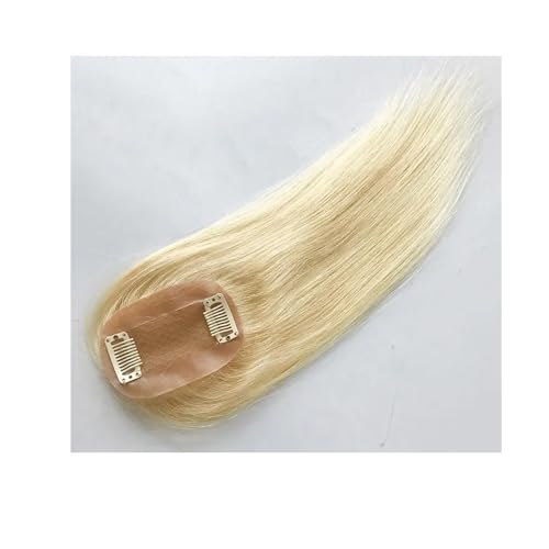 6x9cm Blonde Farbe Seide Basis Frauen Topper Gerade Haarteile for Haarausfall Abdeckung Haar(12 inch) von QRSTUVXZY