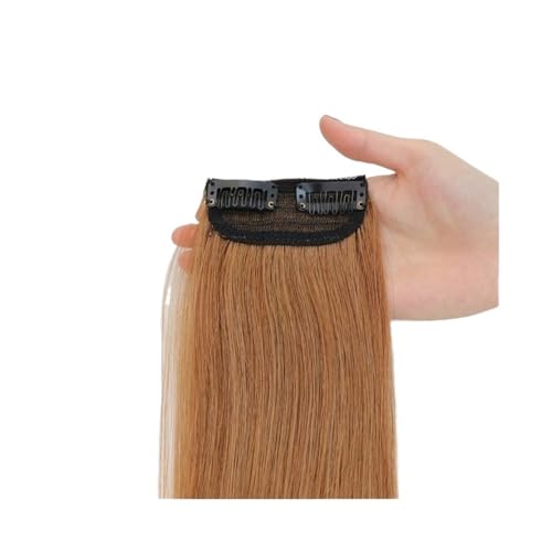 Clip-in-Haarverlängerungen aus echtem Menschenhaar, kurze Topper for Frauen mit dünner werdendem Haar, for mehr Haarvolumen(Dark Blonde,15cm) von QRSTUVXZY