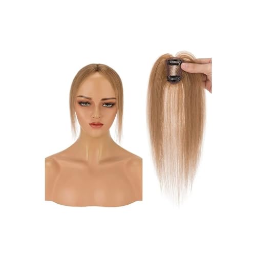 Clip-in-Pony mit Mittelscheitel, Echthaar-Topper, 360°-3D-Abdeckung, Haarteile for Frauen, französischer Pony for den täglichen Gebrauch(Light Brown) von QRSTUVXZY