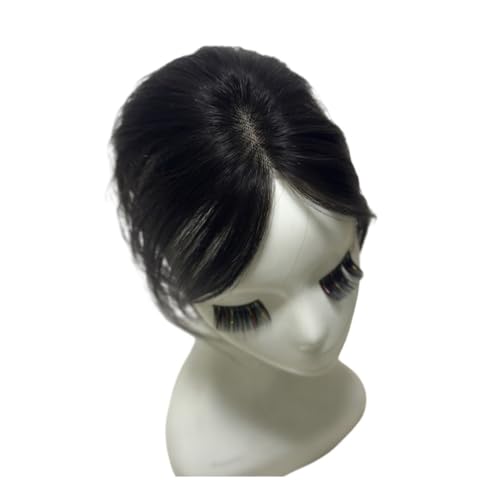 Echthaar-Topper mit Pony for Frauen, 360°-Spitzen-Topper for Frauenhaar for den täglichen Gebrauch(Side Bangs Black) von QRSTUVXZY