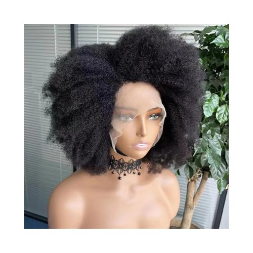 14 Zoll Afro-Perücken for schwarze Frauen, verworren, lockig, 13 x 4 x 2 HD-Spitzenfront, kurzer Bob, Echthaarperücke, natürlicher Haaransatz, klebefrei, 250 Dichte 14 Zoll Afro-Perücken for schwarze Frauen, verworren, lockig, 13 x 4 x 2 HD-Spitzenfront, kurzer Bob, Echthaarperücke, natürlicher Haaransatz, klebefrei, 250 Dichte von QRSTUVXZY
