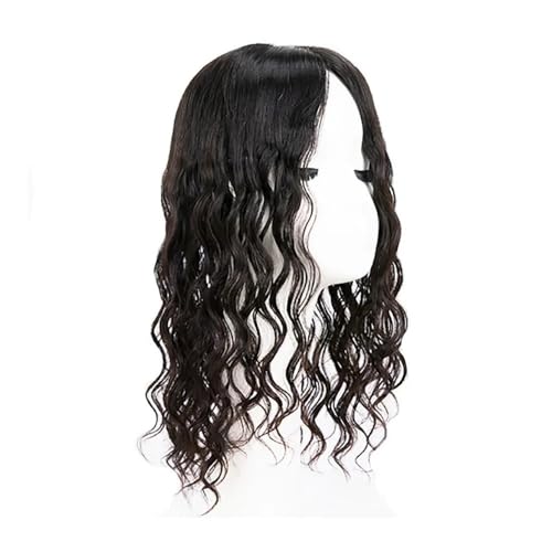 Hair Toppers für Frauen 2 cm PU rund um die natürliche Kopfhaut-Topper, lockiges menschliches Haar, Topper for Frauen, unbehandeltes menschliches Haar, Teile mit 4 Clips(22 inches,12x13cm) von QRSTUVXZY