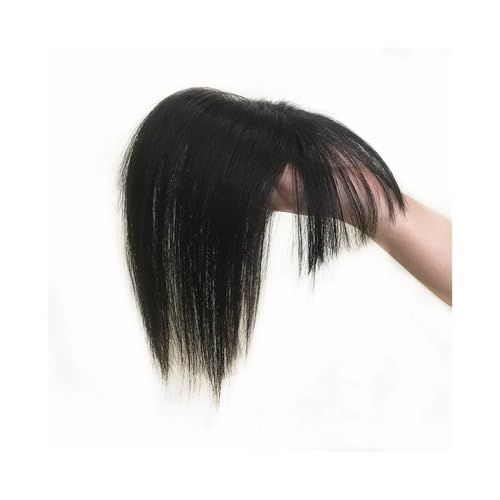 Hair Toppers für Frauen 8 x 11 cm Schweizer Spitze Echthaar Damen Topper Haarteile Clips mit Pony for Frauen, milder Haarausfall, Volumen von QRSTUVXZY