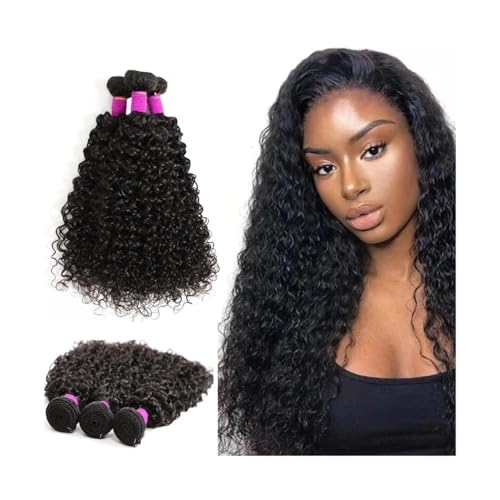 Human Hair Kinky Curly Bundles Echthaar-Bündel 8-40 Zoll gelocktes brasilianisches Remy-Haarbündel, natürliche Doppelschuss-Echthaar-Extensions for schwarze Frauen Hair Extensions(28 28 28) von QRSTUVXZY