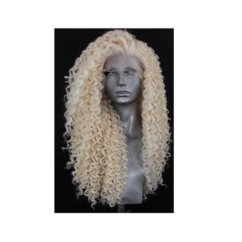 Lockige Lace-Front-Perücke for Frauen und Mädchen, Perückenkappe, kleberlose synthetische Perücke for Frauen, for den täglichen Gebrauch(Blonde Wig,18inch) von QRSTUVXZY