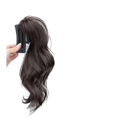 Pferdeschwanz Extensions 12 Zoll synthetische Krallen-Pferdeschwanz-Wellen-Locken-Pferdeschwanz-Perücken-Clip-in-Pferdeschwanz-Haarverlängerung for Frauen Ponytail Extension(Black Brown) von QRSTUVXZY