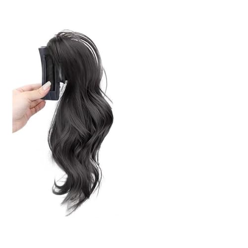 Pferdeschwanz Extensions 12 Zoll synthetische Krallen-Pferdeschwanz-Wellen-Locken-Pferdeschwanz-Perücken-Clip-in-Pferdeschwanz-Haarverlängerung for Frauen Ponytail Extension(Natural Black) von QRSTUVXZY
