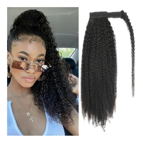 Pferdeschwanz Extensions 14-30 Zoll glatte, umlaufende Pferdeschwanzverlängerung aus brasilianischem Remy-Menschenhaar mit Clip-In-Pferdeschwanz-Haarteil for Frauen Ponytail Extension(Kinky Curly,12IN Pferdeschwanz Extensions 14-30 Zoll glatte, umlaufende Pferdeschwanzverlängerung aus brasilianischem Remy-Menschenhaar mit Clip-In-Pferdeschwanz-Haarteil for Frauen Ponytail Extension(Kinky Curly,12IN von QRSTUVXZY
