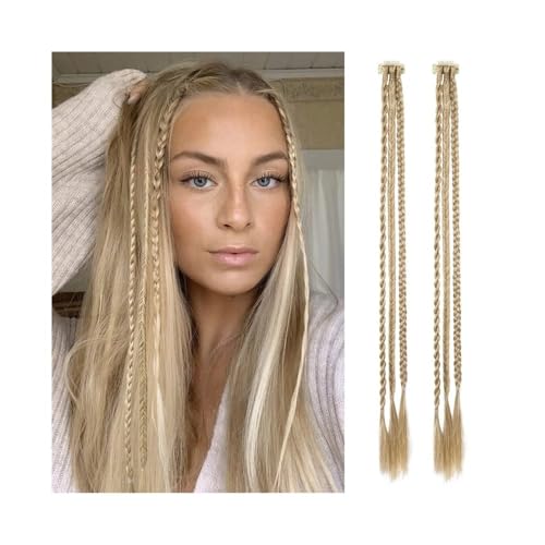 Pferdeschwanz Extensions 2 stücke Synthetische Zopf Clip in Haarverlängerungen Zöpfe Lange Pferdeschwanz Haarteile for Frauen Kinder Mädchen Täglichen Party Cosplay Ponytail Extension(Blonde) von QRSTUVXZY