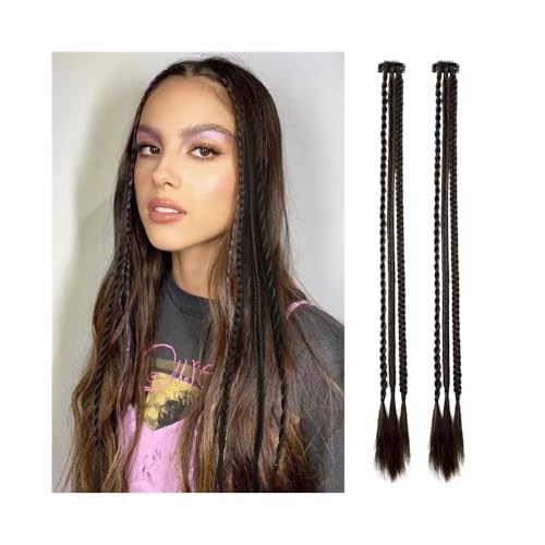 Pferdeschwanz Extensions 2 stücke Synthetische Zopf Clip in Haarverlängerungen Zöpfe Lange Pferdeschwanz Haarteile for Frauen Kinder Mädchen Täglichen Party Cosplay Ponytail Extension(Dark Brown) von QRSTUVXZY