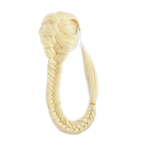 QRSTUVXZY Pferdeschwanz Extensions 50 cm Synthetische Damen Gerade Fischschwanz Verlängerung Verstellbarer Kordelzug mit Zwei Clips Zopf Zopf Pferdeschwanz Extensions Ponytail Extension(Blonde) von QRSTUVXZY