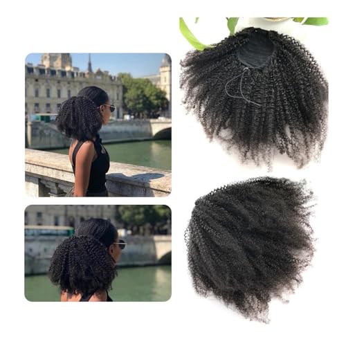 Pferdeschwanz Extensions Lockiger Pferdeschwanz for natürliches Haarteil, Kinkys Kordelzug, Kinky Clip-in-Verlängerung for schwarze Frauen, 30,5 cm Ponytail Extension(20inch) von QRSTUVXZY