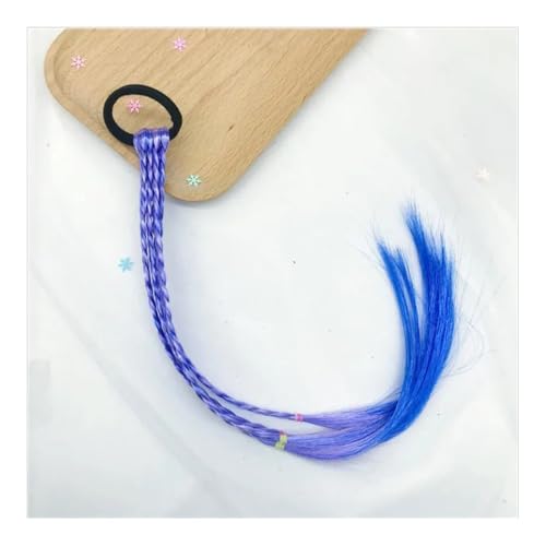 Pferdeschwanz Extensions Mädchen Bunte Perücken Pferdeschwanz Stirnbänder Gummibänder Schönheit Haarbänder Kopfbedeckungen Kinder Haar-Accessoires Kopfband Haarschmuck Ponytail Extension(Light blue) von QRSTUVXZY