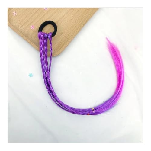 Pferdeschwanz Extensions Mädchen Bunte Perücken Pferdeschwanz Stirnbänder Gummibänder Schönheit Haarbänder Kopfbedeckungen Kinder Haar-Accessoires Kopfband Haarschmuck Ponytail Extension(Light purple) von QRSTUVXZY