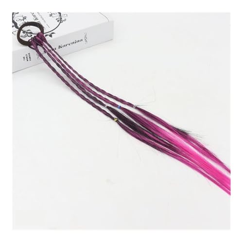 Pferdeschwanz Extensions Mädchen Bunte Perücken Pferdeschwanz Stirnbänder Gummibänder Schönheit Haarbänder Kopfbedeckungen Kinder Haar-Accessoires Kopfband Haarschmuck Ponytail Extension(Rose red) von QRSTUVXZY