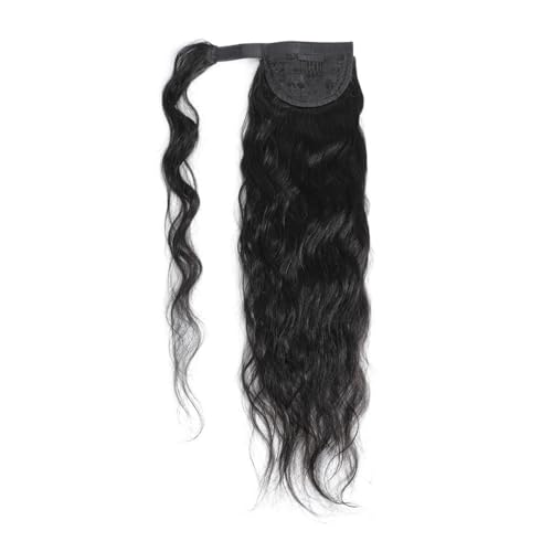 Pferdeschwanz Extensions Pferdeschwanz-Verlängerung, Echthaar, for Anklipsen, Pferdeschwanz-Haarverlängerungen for schwarze Frauen, natürlich aussehende Haarteile, gewellt Ponytail Extension(12inch) von QRSTUVXZY