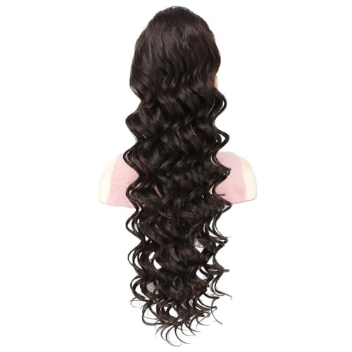 Pferdeschwanz Extensions Pferdeschwanz mit Kordelzug for schwarze Frauen, 61 cm, künstlicher Pferdeschwanz, gelockter Afro, synthetischer Clip-in-Pferdeschwanz for den täglichen Gebrauch auf Partys Po von QRSTUVXZY
